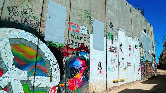 巴勒斯坦伯利恒巴以隔离墙视频素材模板下载
