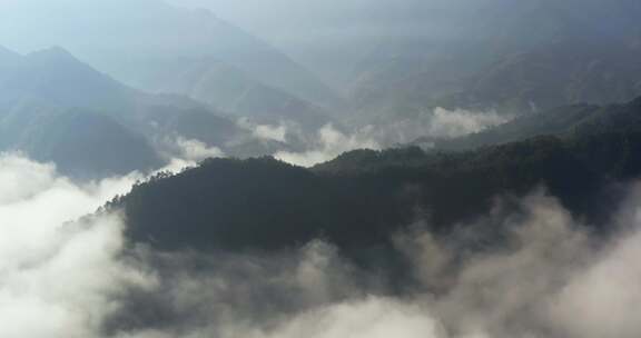 江南高山云海云雾丽水松阳画家古村落航拍