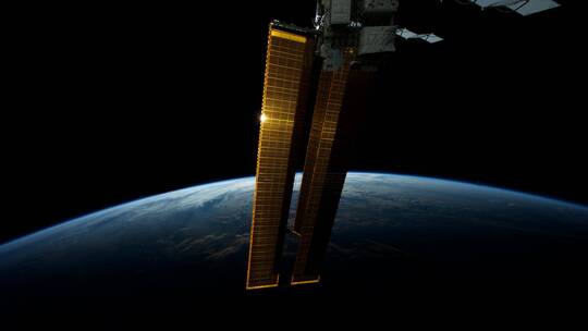  空间站的卫星实拍视频素材模板下载