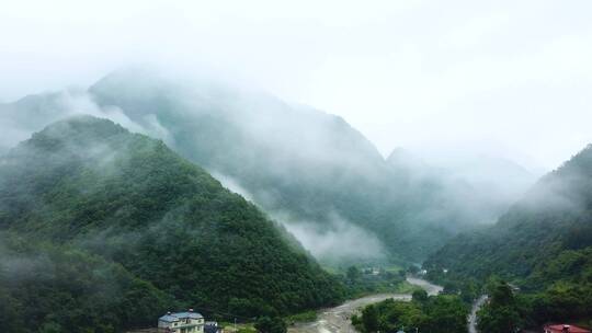 秦岭 秋天  航拍 生态 大自然