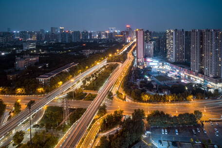 西安 太白立交 夜景 延时 车流