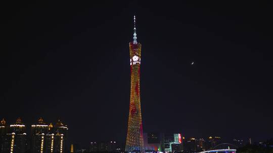 4K广州塔夜景视频素材模板下载