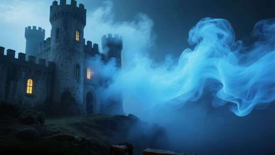 烟雾缭绕的神秘城堡