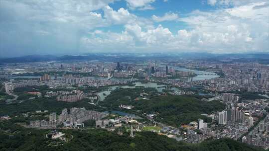 惠州市-惠城区-前推-高空-蓝天白云大景