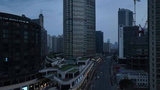 上海黄浦区夜景航拍