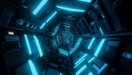 科技感蓝色隧道背景素材