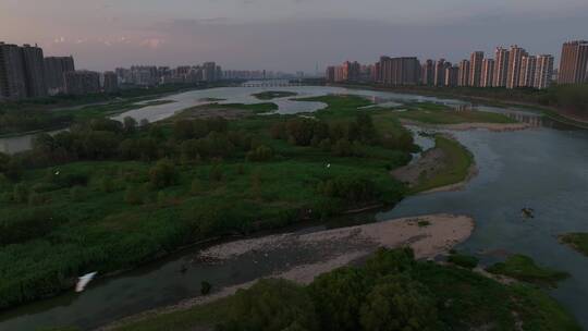 洛阳城市交通瀛洲桥晚霞