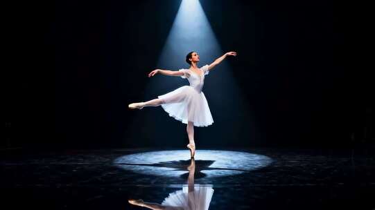 舞台上的芭蕾舞舞者表演
