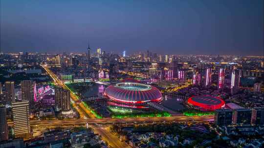 天津奥林匹克水滴夜景延时