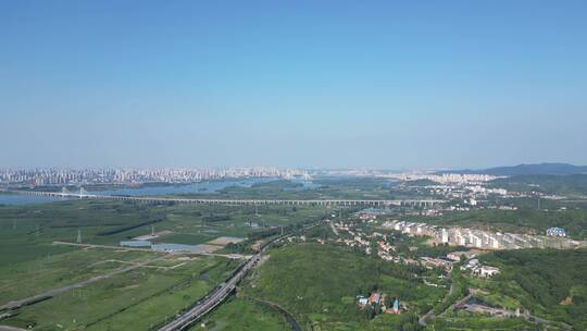 湖北襄阳城市全景航拍