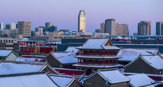 悟2x7航拍沈阳故宫雪景