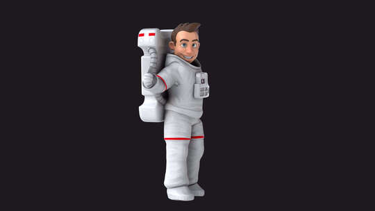 拇指上下的有趣3D卡通宇航员（包括alp