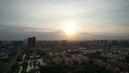 夕阳西下杭州下沙风景