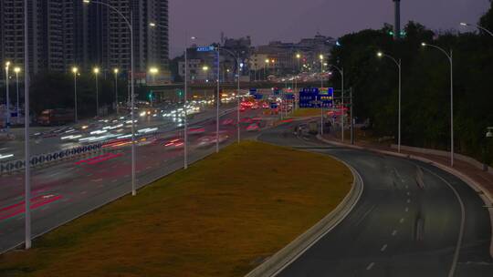 南宁邕武路道路街道街景延时摄影