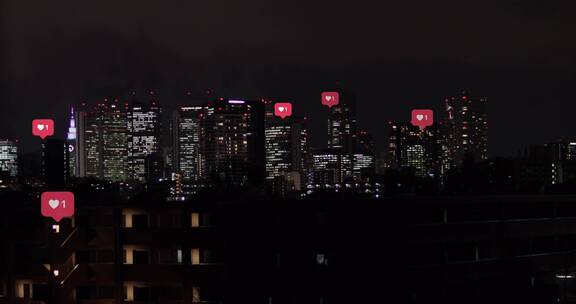 城市夜晚发的互联网