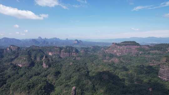 广东丹霞山5A景区丹霞地貌航拍