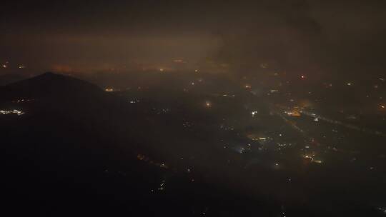 春节城市烟花燃放烟火夜晚山顶看烟花航拍