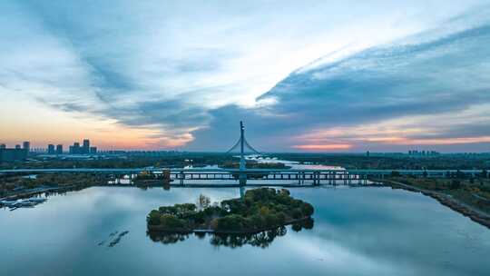 滹沱河日出