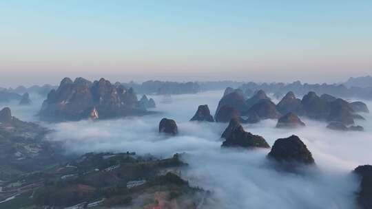 桂林山水大自然云海美景