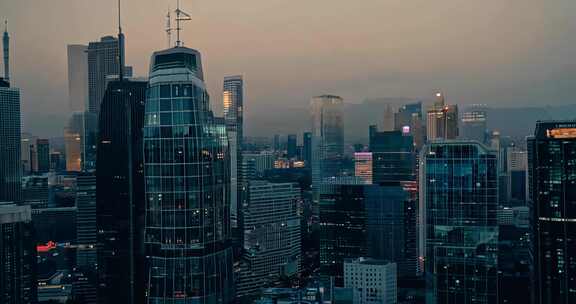 夜晚繁华的一线城市风光风景