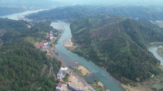 衡东洣水十里画廊谭江渔村景区风光