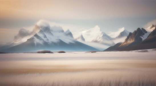 AIGC素材 雪山山峰之巅山脉风景