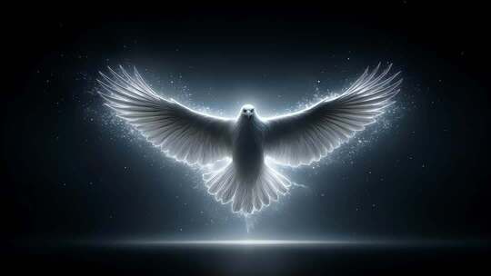 闪耀光芒飞翔的和平之鸽