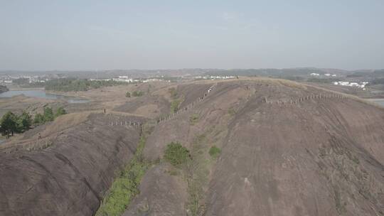 航拍高原丹霞地质山区地质公园