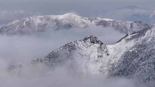 秦岭朱雀国家森林公园（冰晶顶）雪景航拍