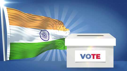 印度国旗和投票箱2024年大选视频素材模板下载