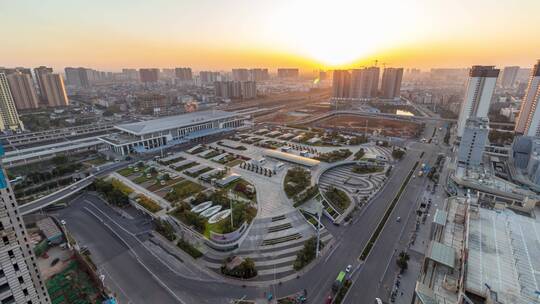 广西贵港站日落延时