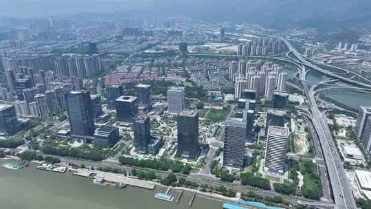 福州台江区鳌峰片区新城建筑风光航拍福州市