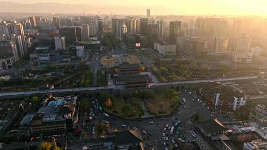 西安永宁门夕阳落日