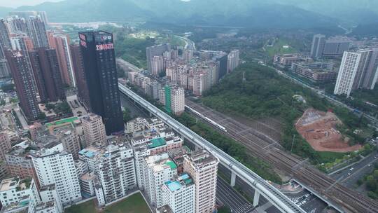 深圳北站及周边建筑航拍