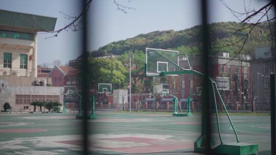 湖南大学篮球场运动场视频素材模板下载