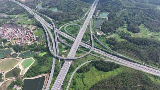 深岑广台广明高速佛山高明高村大互通航绕4K