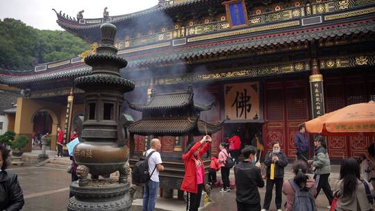 浙江普陀山法雨寺禅院建筑4K视频