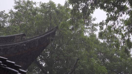 杭州大运河萧山博物馆雨天视频