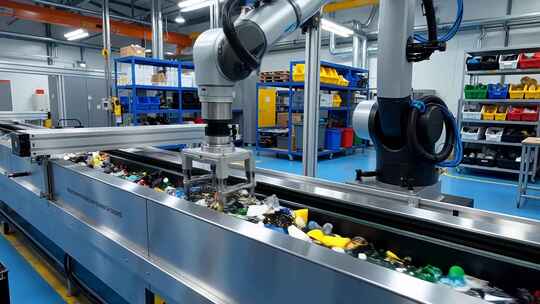 工厂机械臂自动化生产线