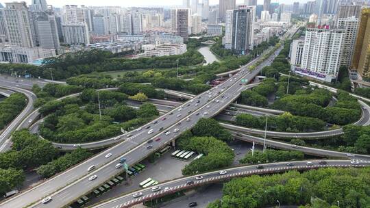 航拍广西南宁城市风景