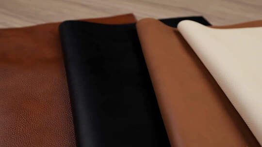 多色皮革面料特写展示