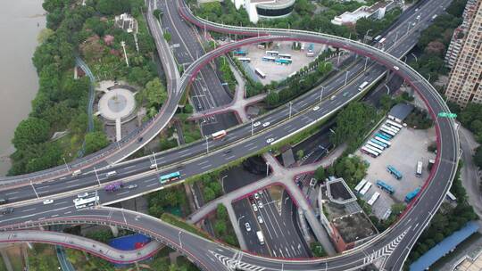 福州交通圆形高架桥延时摄影视频素材模板下载