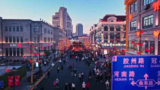 青岛中山路大鲍岛夜景赏灯