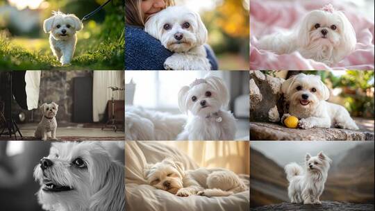 萌宠马尔济斯治愈瞬间，融化你的心狗小狗高清在线视频素材下载