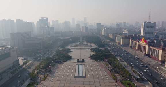 江西南昌八一广场城市建筑风光航拍