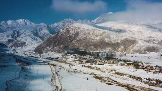 滑雪场雪景视频素材模板下载