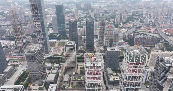 广州珠江新城航拍空镜