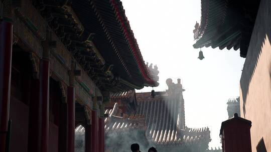 4K升格实拍北京雍和宫藏教建筑皇家寺庙
