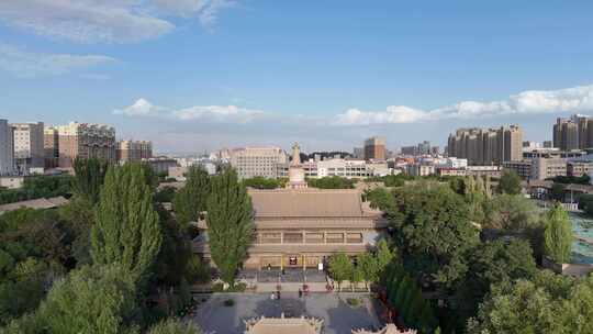 甘肃张掖大佛寺4A景区航拍