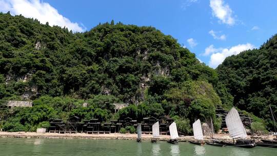 三峡游轮三峡人家视频素材模板下载